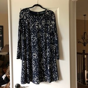 Lauren Navy and White Swing dress
